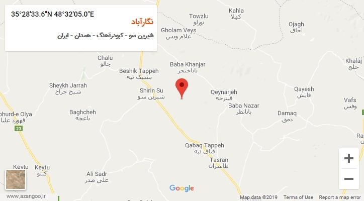 روستای نگارآباد بر روی نقشه