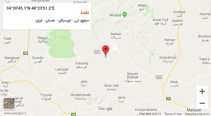 روستای نقده بر روی نقشه