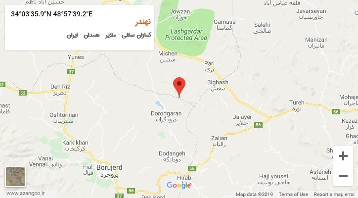 روستای نهندر بر روی نقشه