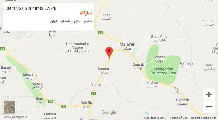 روستای نمازگاه بر روی نقشه