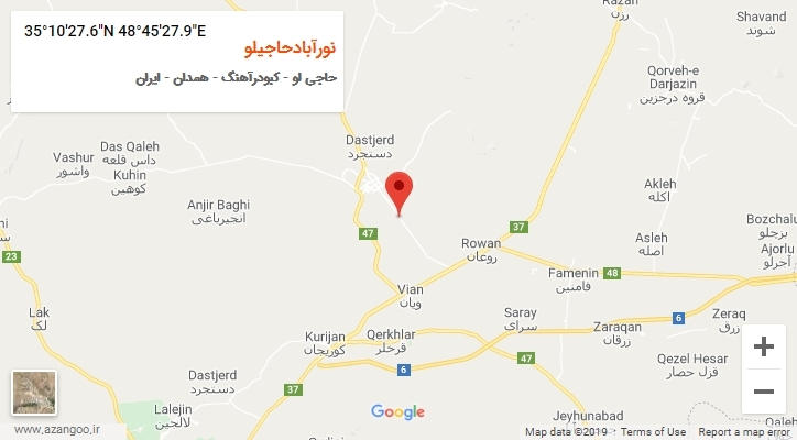 روستای نورآبادحاجیلو بر روی نقشه