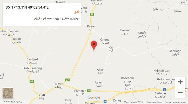 روستای نیر بر روی نقشه