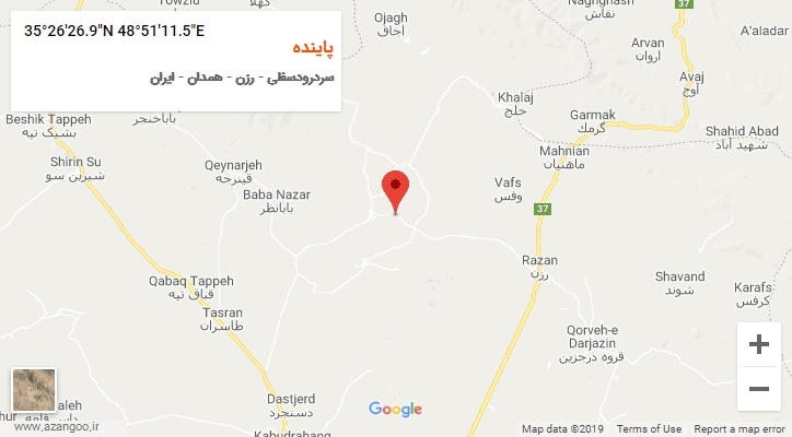 روستای پاینده بر روی نقشه
