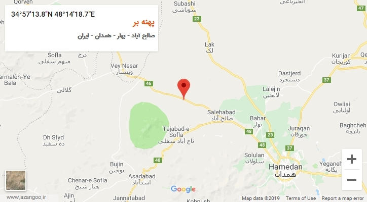 روستای پهنه بر بر روی نقشه