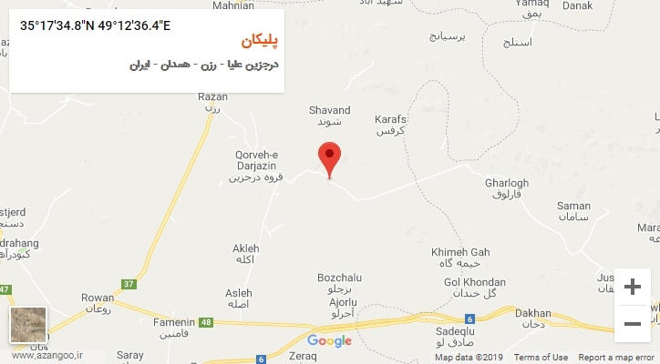 روستای پلیکان بر روی نقشه