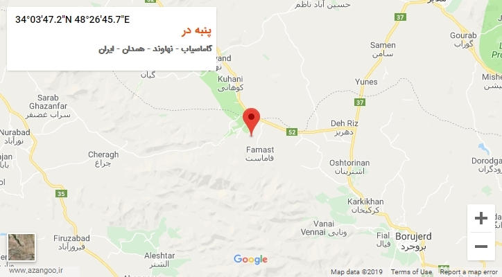 روستای پنبه در بر روی نقشه