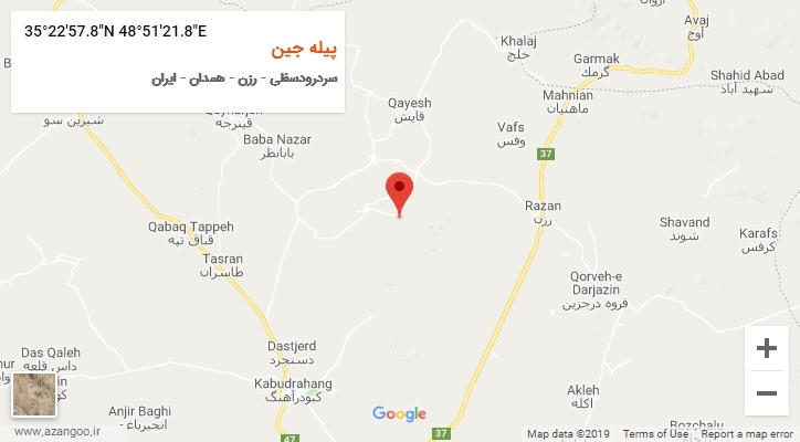 روستای پیله جین بر روی نقشه