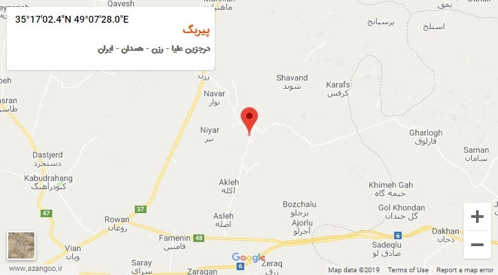روستای پیربگ بر روی نقشه
