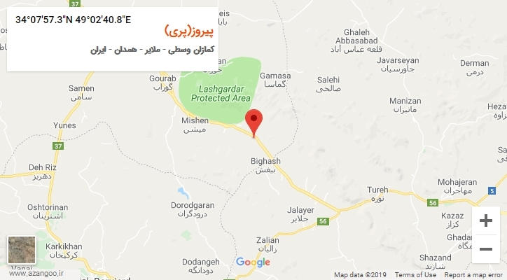 روستای پیروز(پری) بر روی نقشه