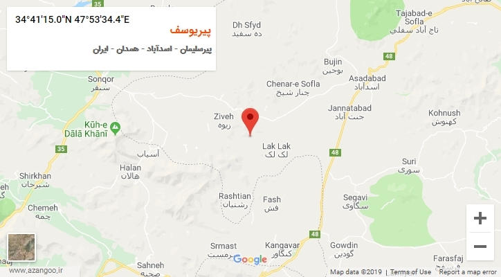 روستای پیریوسف بر روی نقشه