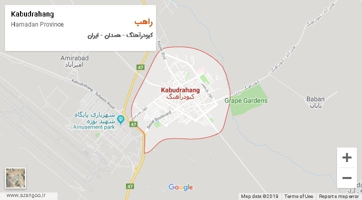 دهستان راهب بر روی نقشه