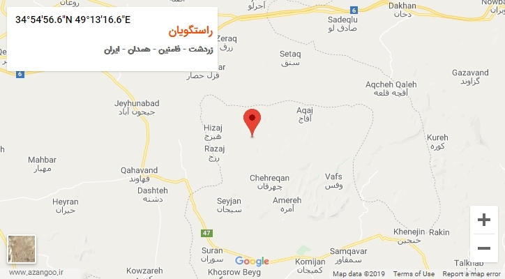 روستای راستگویان بر روی نقشه