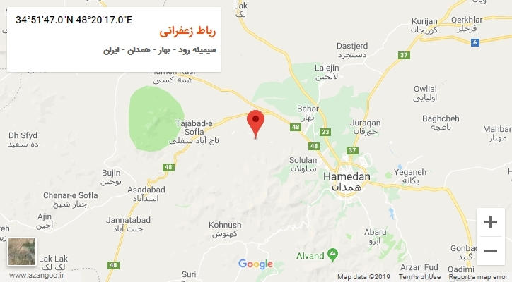 روستای رباط زعفرانی بر روی نقشه
