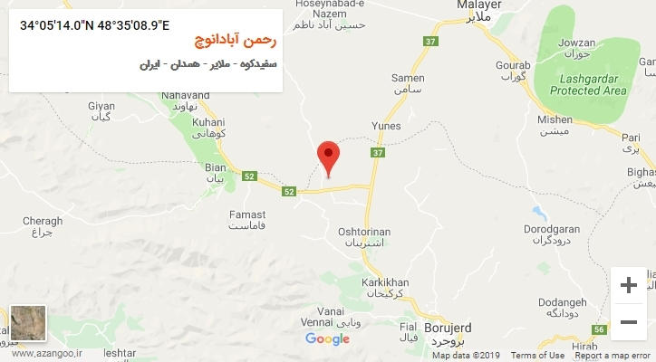 روستای رحمن آبادانوچ بر روی نقشه