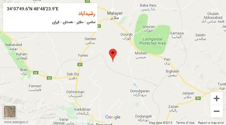 روستای رشیدآباد بر روی نقشه