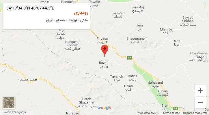 روستای رودباری بر روی نقشه