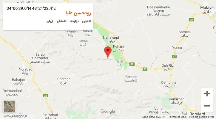 روستای رودحسن علیا بر روی نقشه
