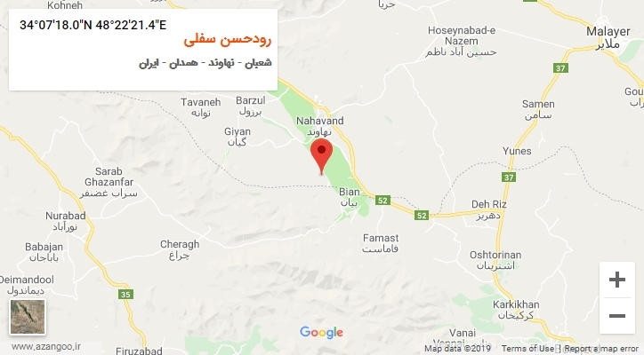روستای رودحسن سفلی بر روی نقشه