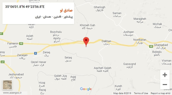 روستای صادق لو بر روی نقشه