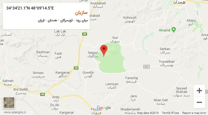 روستای سازیان بر روی نقشه