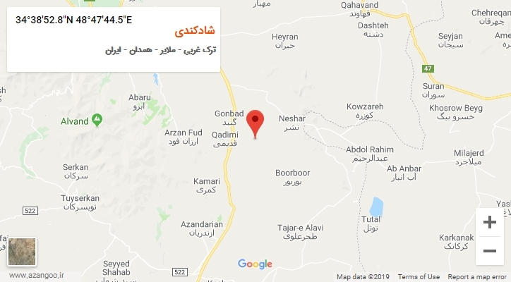 روستای شادکندی بر روی نقشه
