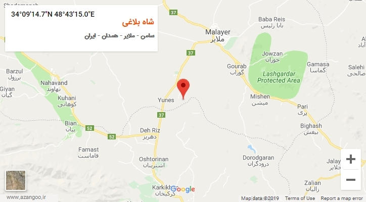 روستای شاه بلاغی بر روی نقشه