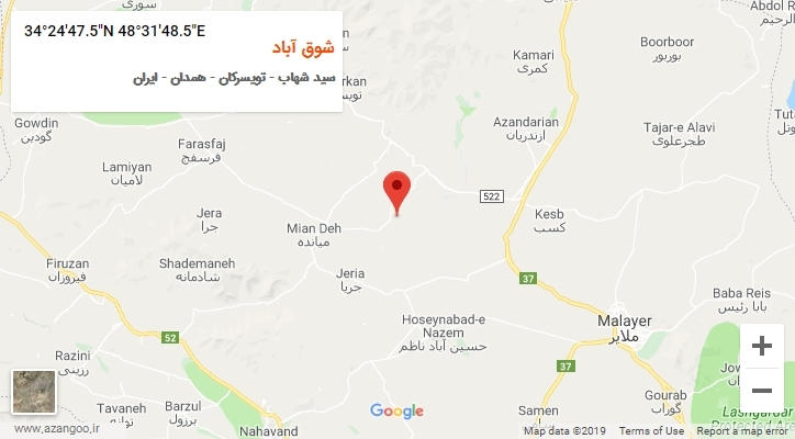 روستای شوق آباد بر روی نقشه