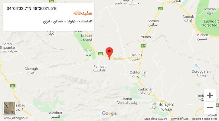 روستای سفیدخانه بر روی نقشه