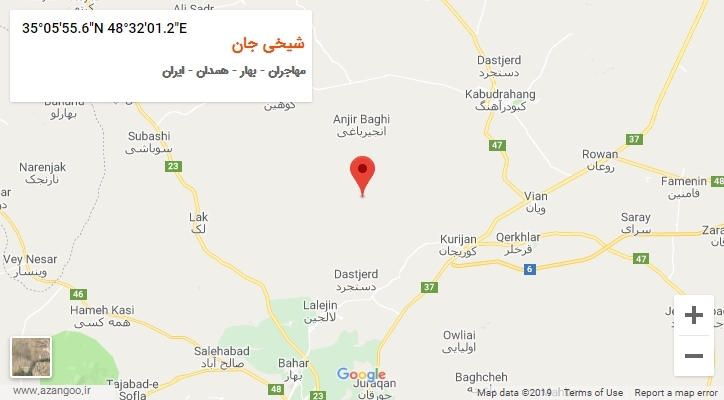 روستای شیخی جان بر روی نقشه