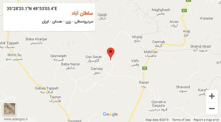 روستای سلطان آباد بر روی نقشه