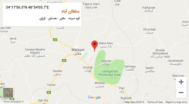 روستای سلطان آباد بر روی نقشه