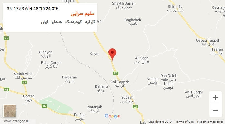 روستای سلیم سرایی بر روی نقشه