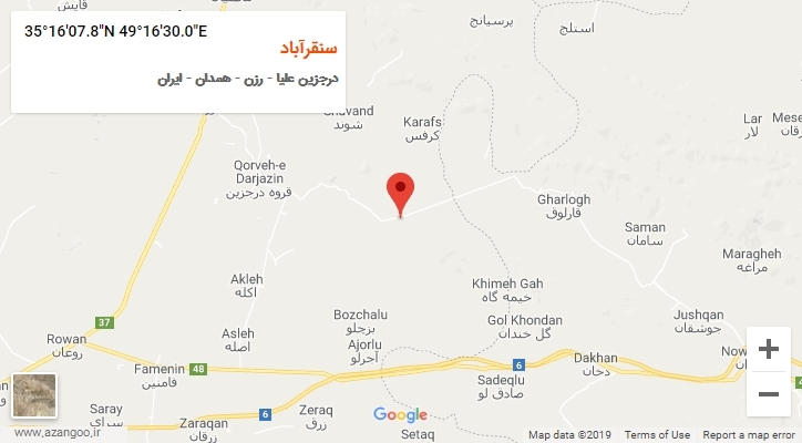 روستای سنقرآباد بر روی نقشه