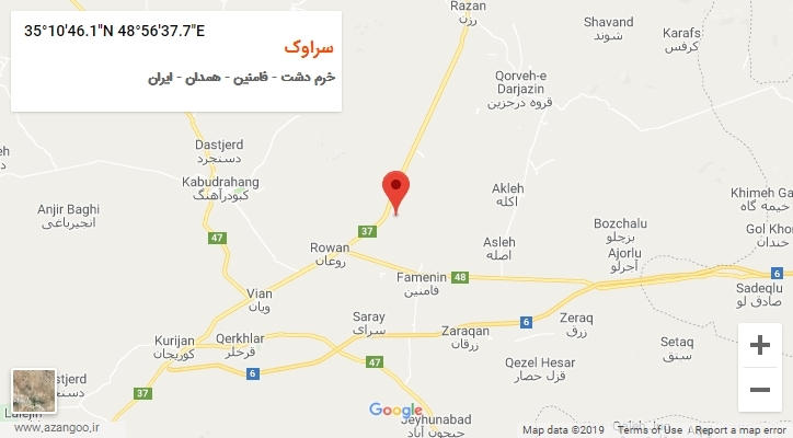 روستای سراوک بر روی نقشه