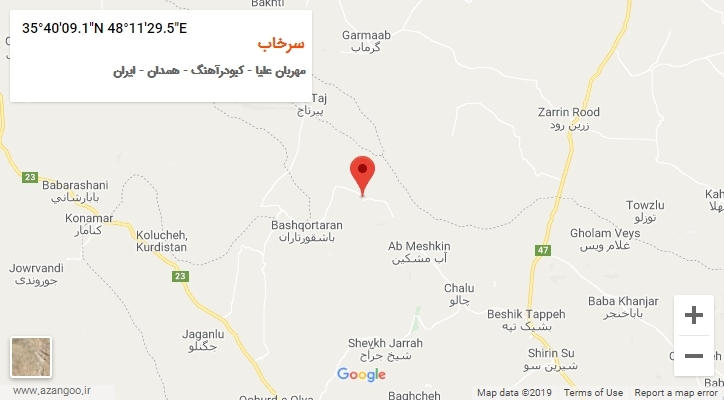 روستای سرخاب بر روی نقشه