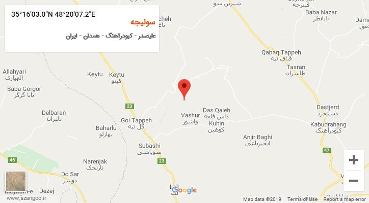 روستای سولیجه بر روی نقشه