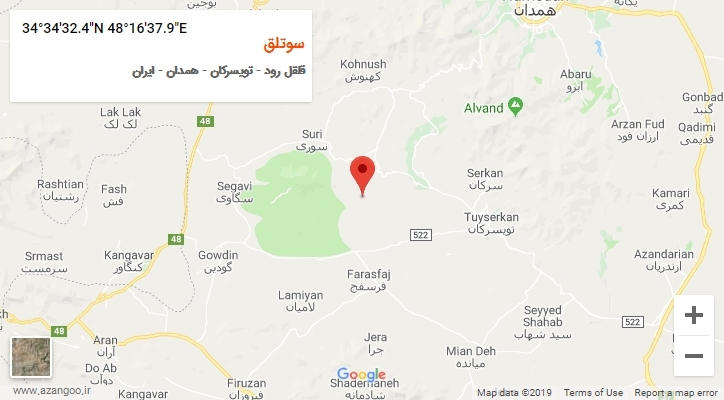 روستای سوتلق بر روی نقشه