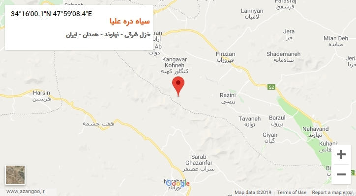 روستای سیاه دره علیا بر روی نقشه