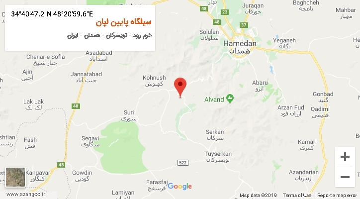 روستای سیلگاه پایین لپان بر روی نقشه