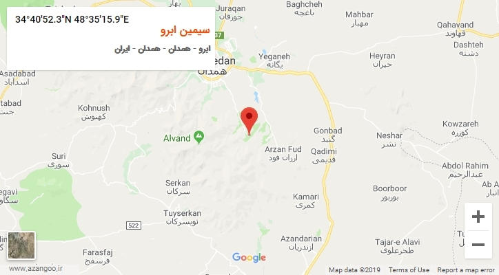 روستای سیمین ابرو بر روی نقشه