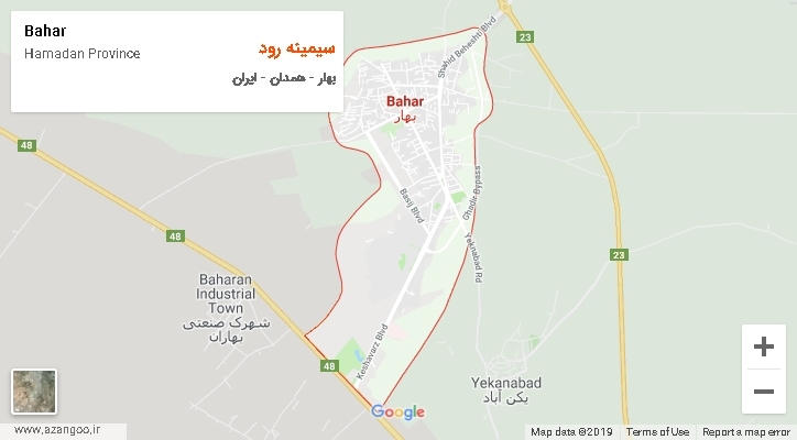 دهستان سیمینه رود بر روی نقشه