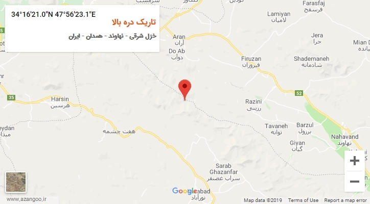 روستای تاریک دره بالا بر روی نقشه