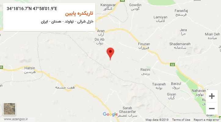 روستای تاریکدره پایین بر روی نقشه