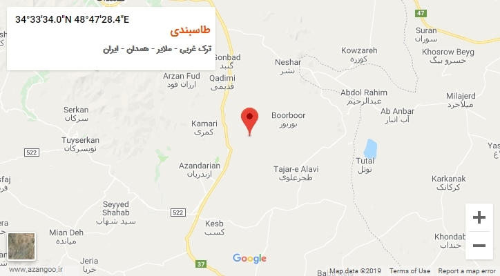 روستای طاسبندی بر روی نقشه