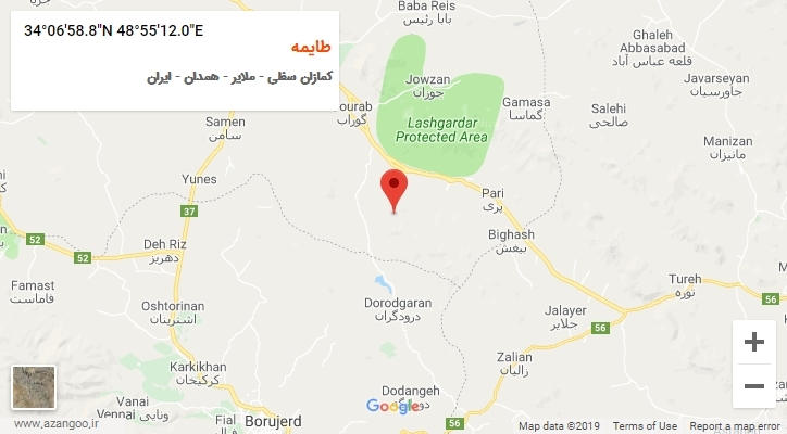 روستای طایمه بر روی نقشه