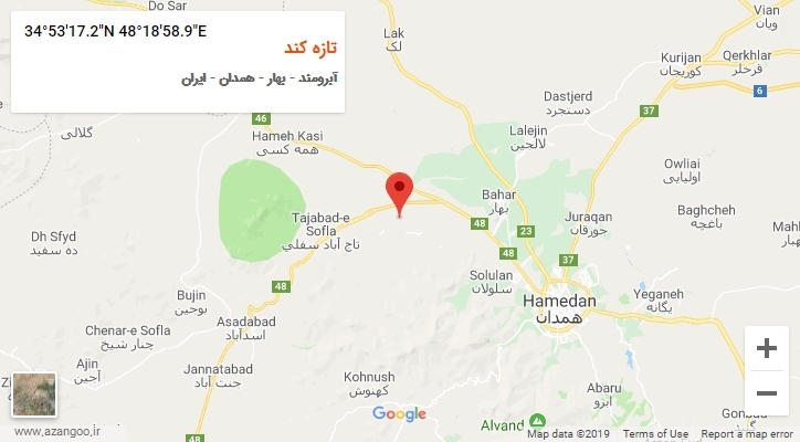 روستای تازه کند بر روی نقشه