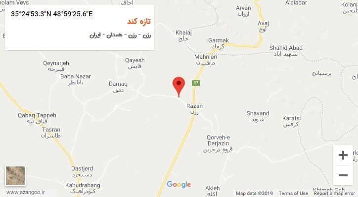 روستای تازه کند بر روی نقشه