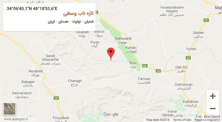 روستای تازه ناب وسطی بر روی نقشه