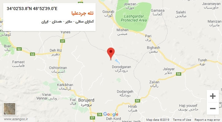 روستای تله جردعلیا بر روی نقشه