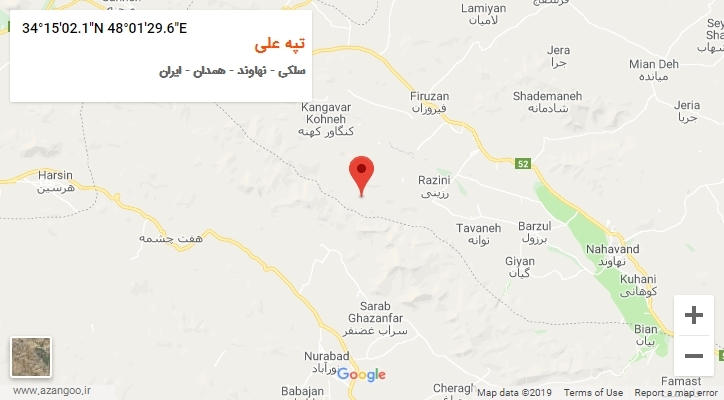روستای تپه علی بر روی نقشه